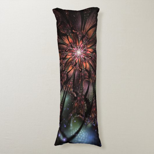 柔らかく優しいフラクタルファンタジー花 ボディピロー (正面縦)