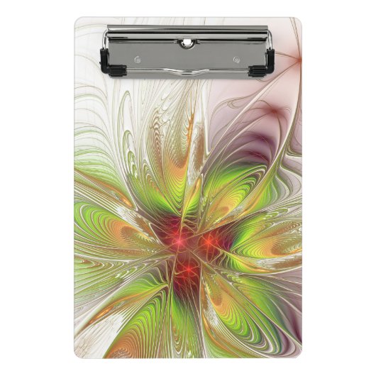 柔らかく優しいフラクタルファンタジー花 ミニクリップボード (正面)