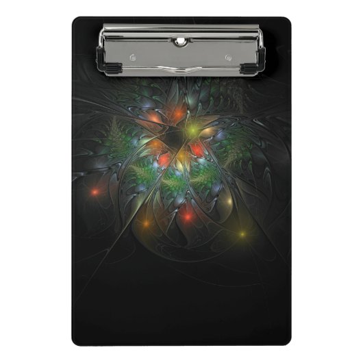 柔らかく優しいフラクタルファンタジー花 ミニクリップボード (正面)