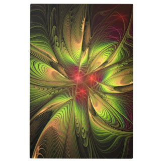 柔らかく優しいフラクタルファンタジー花 メタルプリント