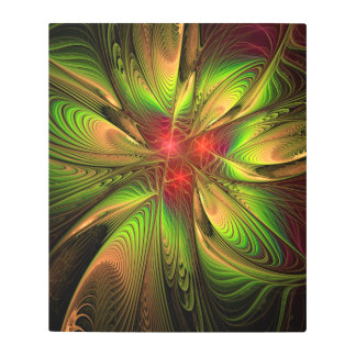 柔らかく優しいフラクタルファンタジー花 メタルプリント