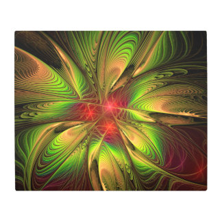 柔らかく優しいフラクタルファンタジー花 メタルプリント