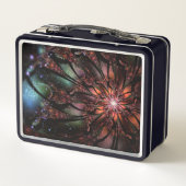 柔らかく優しいフラクタルファンタジー花 メタルランチボックス (裏面)