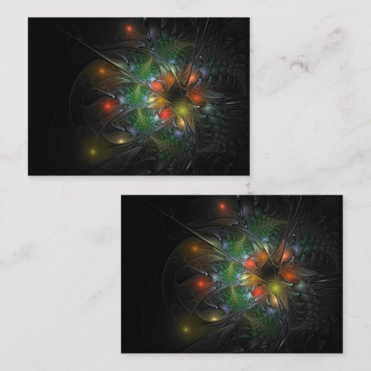 柔らかく優しいフラクタルファンタジー花 割引カード (正面/裏面)