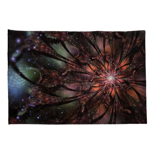 柔らかく優しいフラクタルファンタジー花 枕カバー (裏面-右)