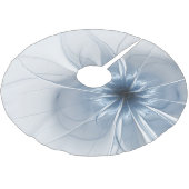 柔らかく優しい青いフラクタルファンタジー花 ブラッシュドポリエステルツリースカート (アングル)