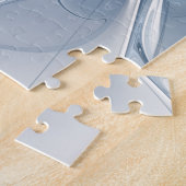 柔らかく優しい青色フラクタルファンタジーフラワーcu ジグソーパズル (側面)