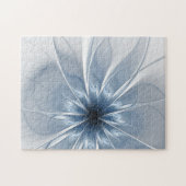 柔らかく優しい青色フラクタルファンタジーフラワーcu ジグソーパズル (横)