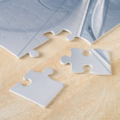 柔らかく優しい青色フラクタルファンタジーフラワーcu ジグソーパズル (側面)