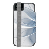 柔らかく優しい青色フラクタルファンタジーフラワーcu incipio iPhoneウォレットケース (フォリオ裏面)