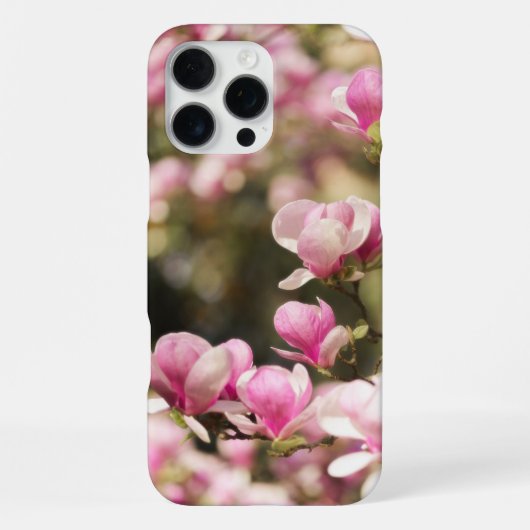 柔らかく夢のようなピンクのマグノリア iPhoneケース (裏面)