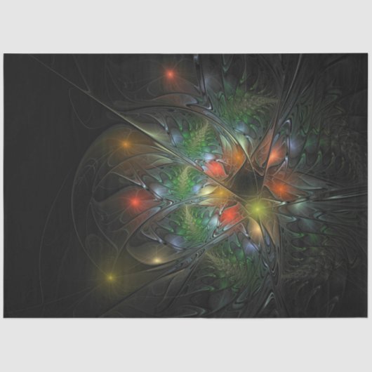 柔らかく柔らかいフラクタルファンタジーの花  薄葉紙 (正面)