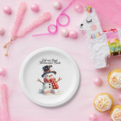 柔らかく甘いマシュマロの雪だるま ペーパープレート (パーティー)