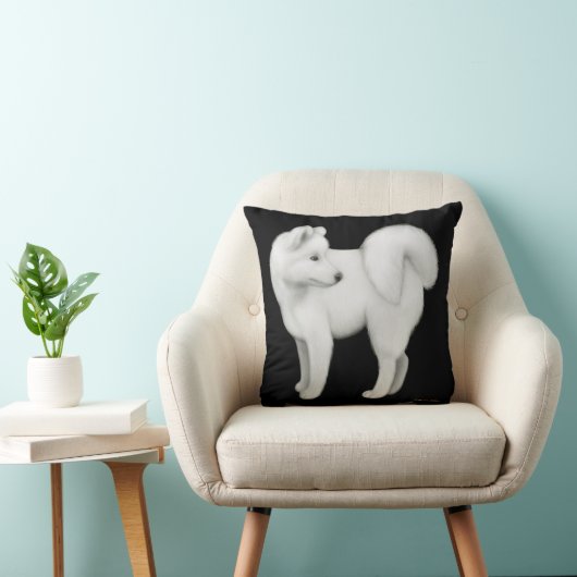 柔らかく白いSamoyed犬の枕 クッション (椅子)