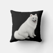 柔らかく白いSamoyed犬の枕 クッション (裏面)