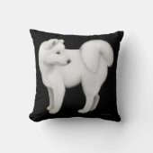 柔らかく白いSamoyed犬の枕 クッション (正面)