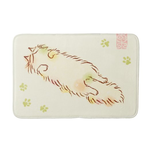 柔らかく眠い猫 バスマット (正面)