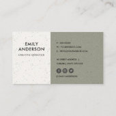 柔らかく繊細なピンクのグレーのモダン抽象芸術アートウェーブ 名刺 (裏面)