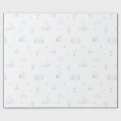 柔らかく色あせたウッドランドブルーホワイトトイレギフト ラッピングペーパー (フラット)