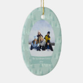 柔らかく青い木のクリスマスの休日の写真のオーナメント セラミックオーナメント (右)