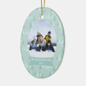 柔らかく青い木のクリスマスの休日の写真のオーナメント セラミックオーナメント (左)