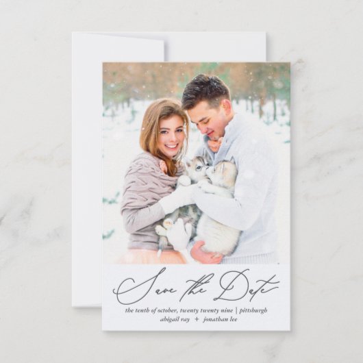 柔らかく風通しの良いフローラブルーフォト結婚のSav セーブザデート (正面)