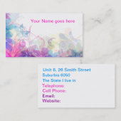 柔らかく、かわいらしい花柄 名刺 (正面/裏面)