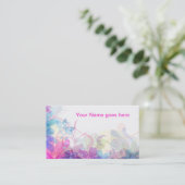 柔らかく、かわいらしい花柄 名刺 (スタンド正面)