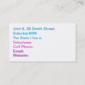 柔らかく、かわいらしい花柄 名刺 (裏面)