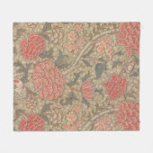 柔らかく、居心地のよい19thcシャクヤクのパターン（の模様が）あるなフリースブランケット フリースブランケット (正面(横))