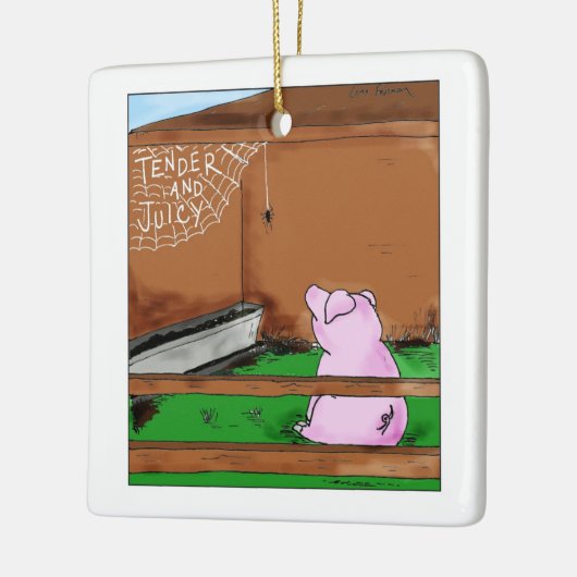 柔らかく、水分が多いシャーロットのくもの巣の漫画 セラミックオーナメント (左)