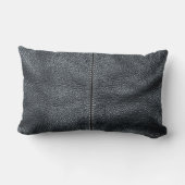 柔らかさによってステッチされる黒い革穀物の一見 ランバークッション (裏面)