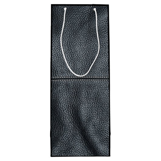 柔らかさによってステッチされる黒い革穀物の一見 ワインギフトバッグ (裏面)