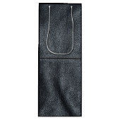 柔らかさによってステッチされる黒い革穀物の一見 ワインギフトバッグ (正面)