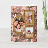 柔らかなゴールド バロック フラワーメモリーフレームギャラリー ホール シーズンカード (正面)
