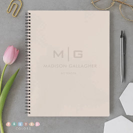 柔らかなソフトなライトパステルアイボリー ベージュ クリーム カラー ノートブック