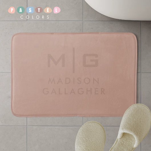 柔らかなソフトなライトパステルテラコッタベージュ色 バスマット