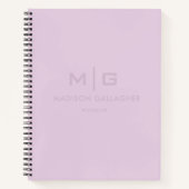 柔らかなソフトなライトパステルラベンダー紫色 ノートブック (正面)