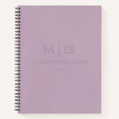 柔らかなソフトなライトパステルラベンダー紫色 ノートブック (正面)