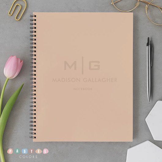 柔らかなソフトな光 ペースト ピーチ ベージュ ピンク ノートブック