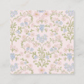 柔らかなピンクの古風な花柄の本 - 赤ちゃんのための宝石 エンクロージャーカード (裏面)