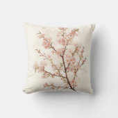 柔らかなピンクの桜の枝 クッション (正面)