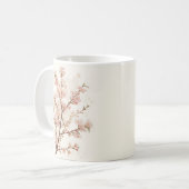 柔らかなピンクの桜の枝 コーヒーマグカップ (正面左)