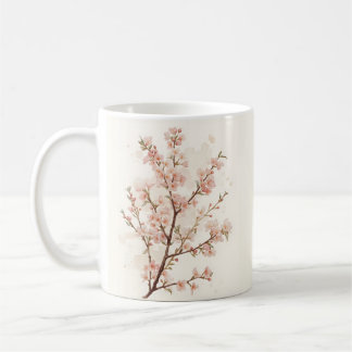柔らかなピンクの桜の枝 コーヒーマグカップ