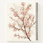 柔らかなピンクの桜の枝 ノートブック (裏面)