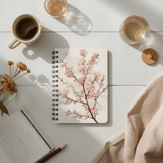 柔らかなピンクの桜の枝 ノートブック