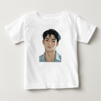 柔らかな印象の青年 ベビーTシャツ