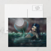 柔らかな海の人魚ファンタジーアート ポストカード (正面/裏面)
