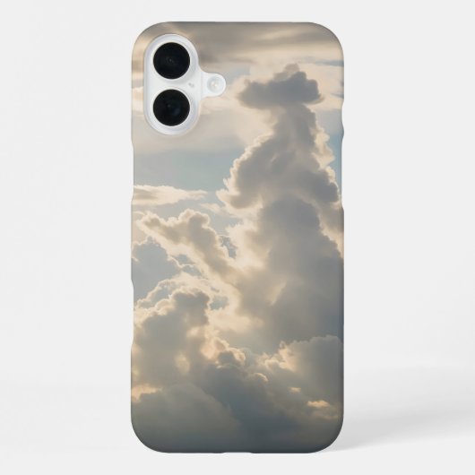 柔らかな白とグレーの雲の形 iPhoneケース (裏面)