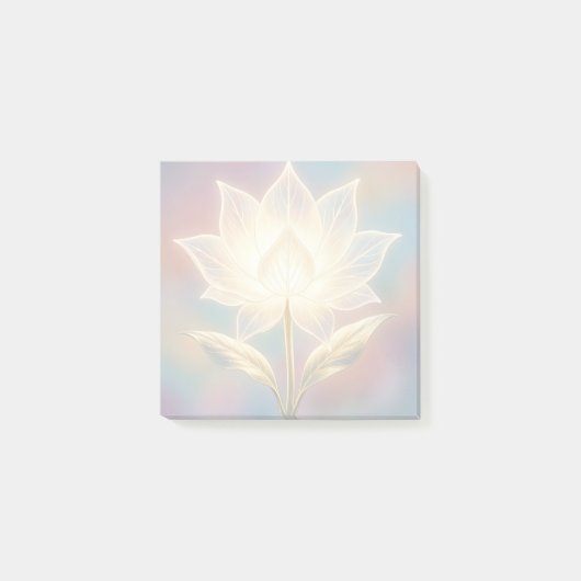 柔らかな背景に透ける蓮の花 ポストイット (正面)